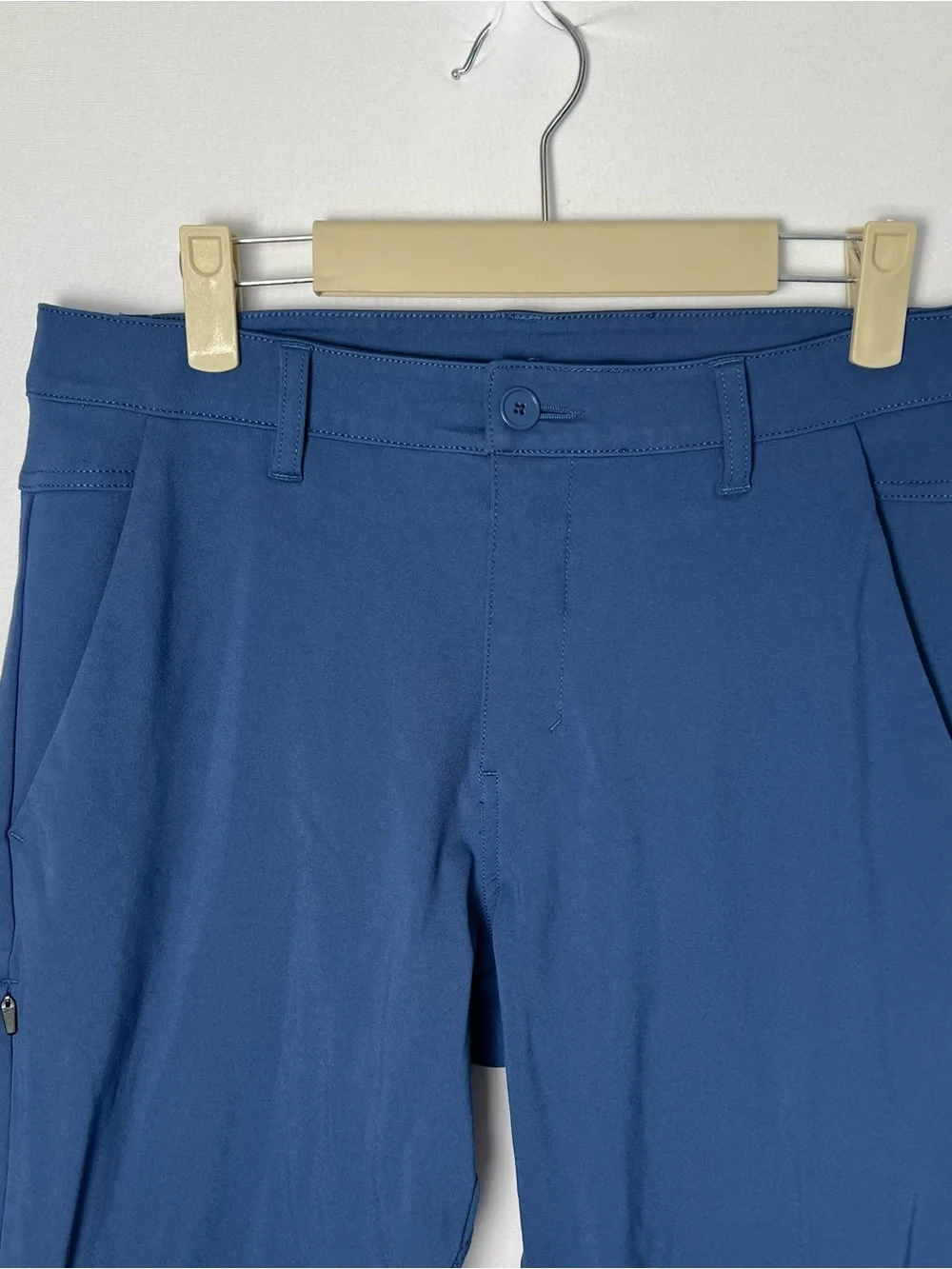 BYLT Premium Basics Everyday Pant 2.0 Slim Fit Flat Front Men Pants 33 Blue/Teal - Picture 2 of 9
